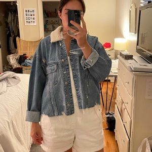abercombrie and Fitch oversized jean jacket